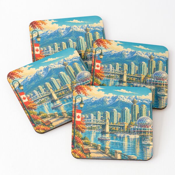 Item preview, Vancouver Canada Autumn Skyline Vintage Travel Design  designed and sold by TAOptimus .