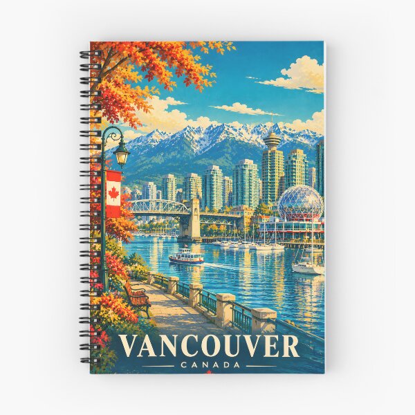 Item preview, Vancouver Canada Autumn Skyline Vintage Travel Design  designed and sold by TAOptimus .