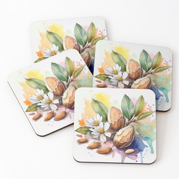 Item preview, Watercolor Almonds and Blossom Botanical Art designed and sold by HappyOops.