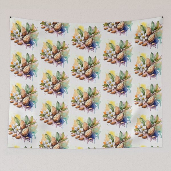Item preview, Watercolor Almonds and Blossom Botanical Art designed and sold by HappyOops.