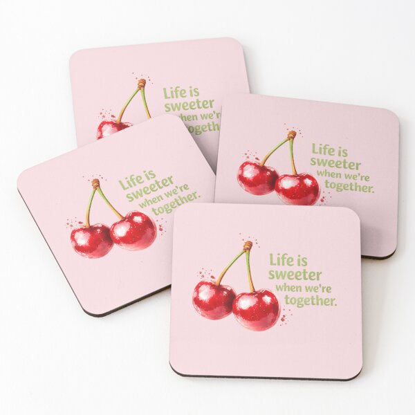Item preview, Sweeter Together Cute Cherry Couple Pun designed and sold by Sommium .