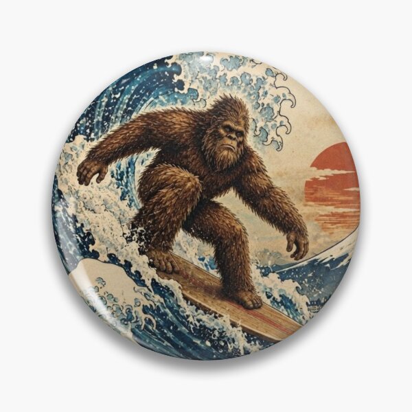 Item preview, Bigfoot Wave – Vintage Sasquatch Surf Art designed and sold by Swanny's Custom T-shirt and Gift Designs.