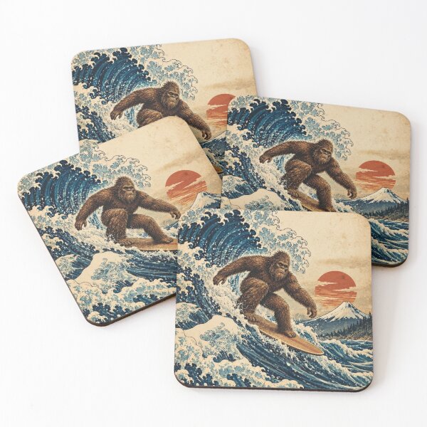 Item preview, Bigfoot Wave – Vintage Sasquatch Surf Art designed and sold by Swanny's Custom T-shirt and Gift Designs.