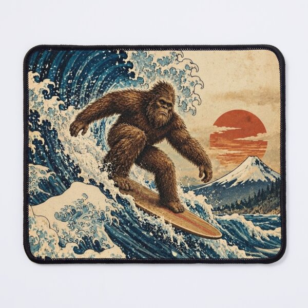 Item preview, Bigfoot Wave – Vintage Sasquatch Surf Art designed and sold by Swanny's Custom T-shirt and Gift Designs.