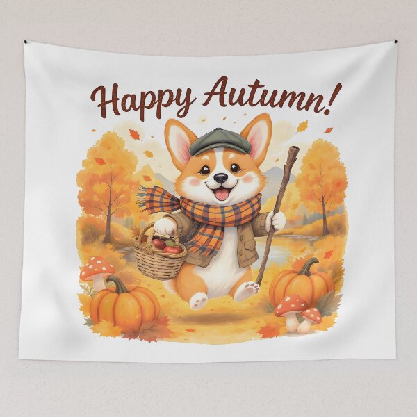 Item preview, Adorable Fall Corgi Art designed and sold by Kedspicedesign.