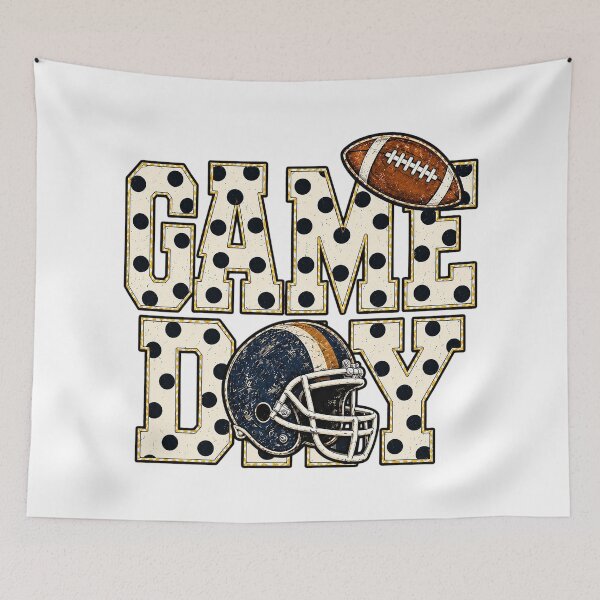 Item preview, Preppy Game Day Polka Dot Football Helmet Graphic designed and sold by dartoffofo⭐⭐⭐⭐⭐.