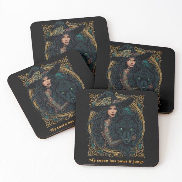 Item preview, My Coven Has Paws & Fangs – Witch and Wolf Gothic designed and sold by LixysTempo.