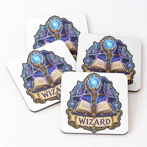 Item preview, Wizard Class Emblem Magic Spellbook Crystal Staff RPG tabletop game designed and sold by CleverRaccoon.
