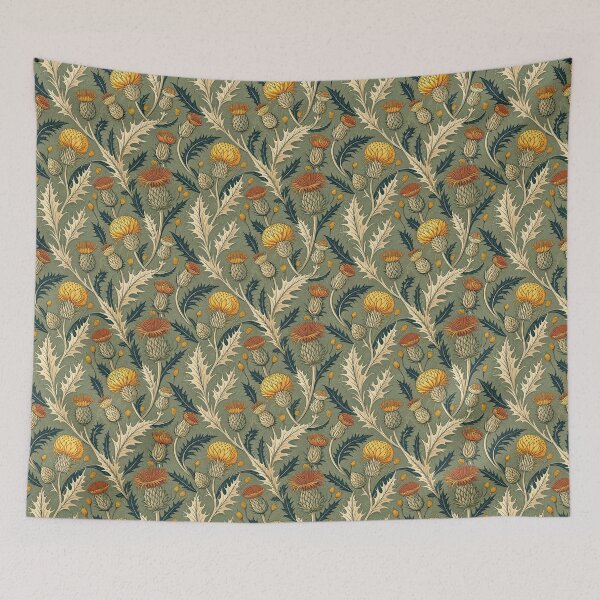 Item preview, Sage Thistle Vintage Floral designed and sold by OpenFieldNotes.