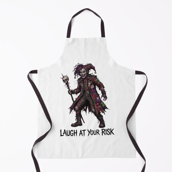 Item preview, Laugh at Your Risk - Punk Jester with Skull Staff & Rebel Patches Art designed and sold by StickVerse by Owais.