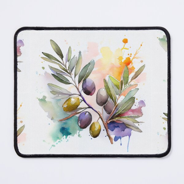 Item preview, Watercolor Olive Branch Colorful Splash Art designed and sold by HappyOops.