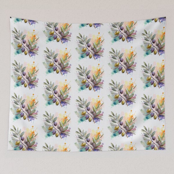 Item preview, Watercolor Olive Branch Colorful Splash Art designed and sold by HappyOops.