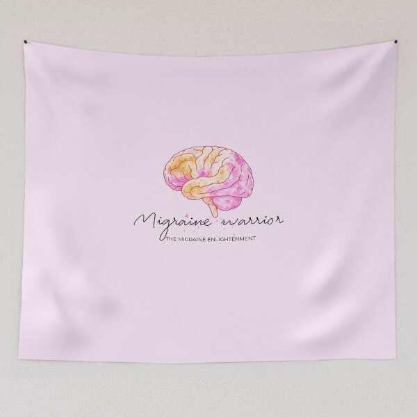 Item preview, Migraine Warrior (sunset brain art) designed and sold by The Migraine Enlightenment.
