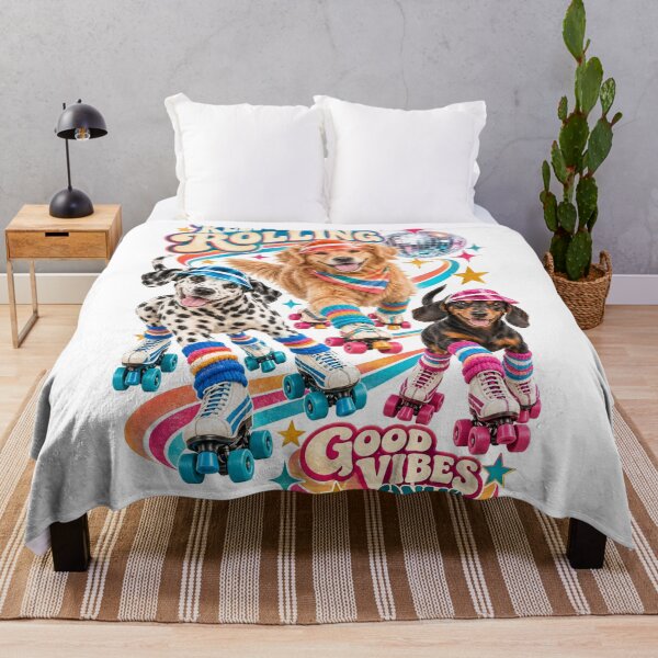 Item preview, Keep On Rolling Disco Dogs Roller Skating Retro Art designed and sold by SayMaria.