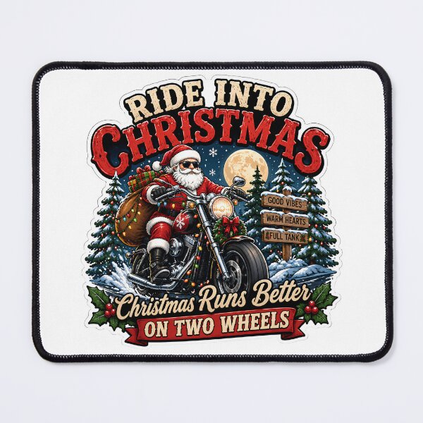 Item preview, Ride Into Christmas – Santa Motorcycle Biker Christmas designed and sold by SVALANART.