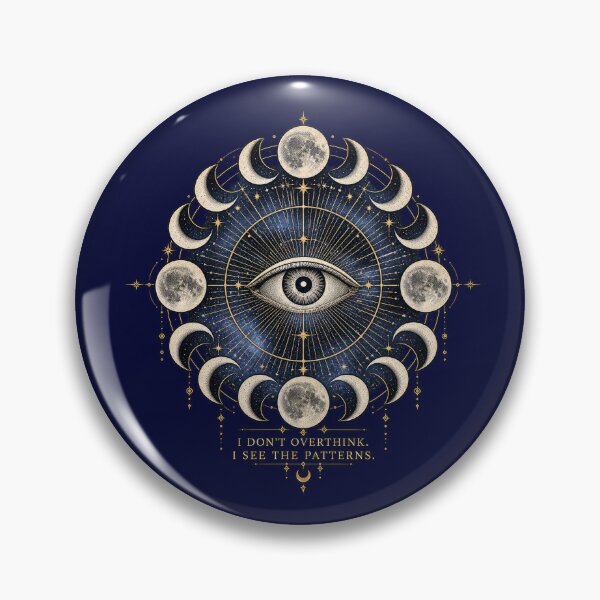 Item preview, I Don't Overthink I See the Patterns Celestial Eye Moon Phases designed and sold by Kaurisdigital.