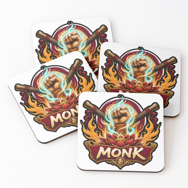 Item preview, Monk Class Emblem Ki Energy Lotus Staff Fighter RPG tabletop game designed and sold by CleverRaccoon.