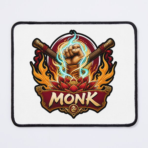 Item preview, Monk Class Emblem Ki Energy Lotus Staff Fighter RPG tabletop game designed and sold by CleverRaccoon.