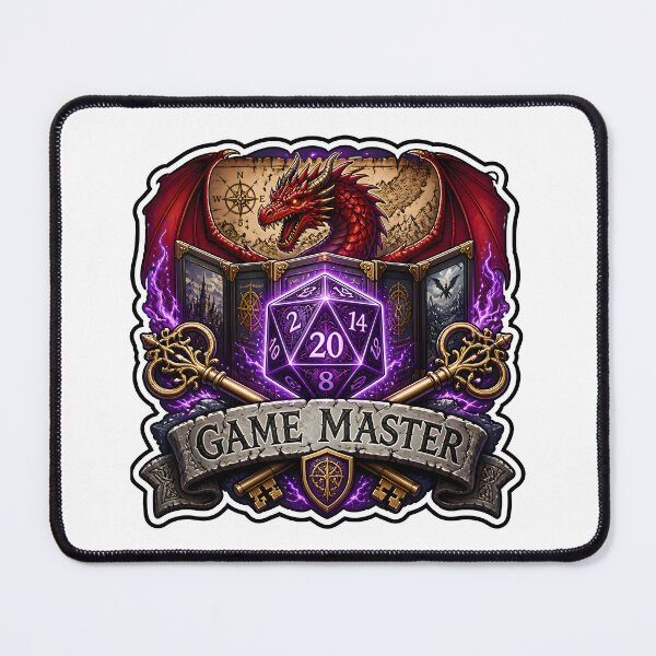 Item preview, : Game Master Emblem D20 Dice Dragon Screen Key RPG tabletop game designed and sold by CleverRaccoon.