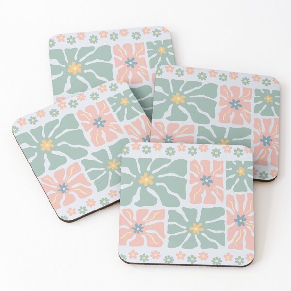Item preview, Boho floral quads (pink/sage) designed and sold by 247DesignStudio.