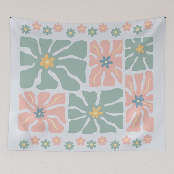 Item preview, Boho floral quads (pink/sage) designed and sold by 247DesignStudio.