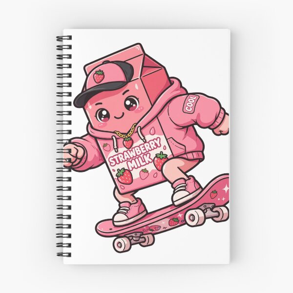 Artikelvorschau, Niedlicher Erdbeermilch-Skater-Kawaii-Aufkleber entworfen und verkauft von Kiralemon.