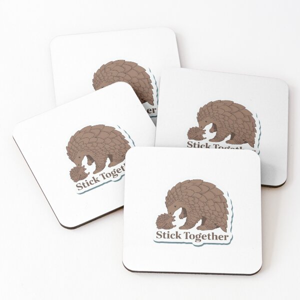 Item preview, Pangolin Family & 'Stick Together' Quote designed and sold by NiftyWrx.