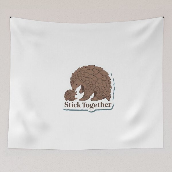 Item preview, Pangolin Family & 'Stick Together' Quote designed and sold by NiftyWrx.