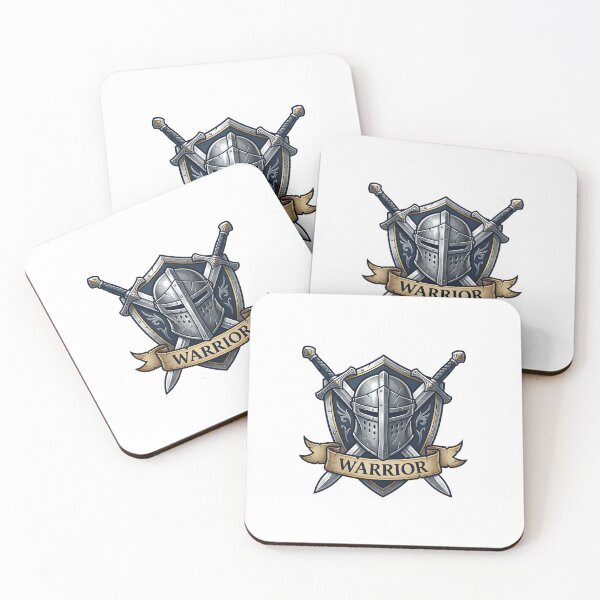Item preview, Warrior Fighter Class Emblem Armored Knight Helmet Shields Battle Axes RPG tabletop game designed and sold by CleverRaccoon.