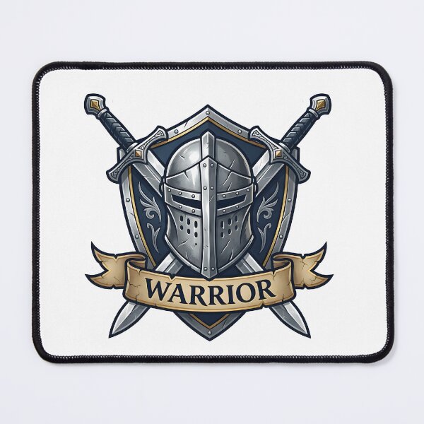 Item preview, Warrior Fighter Class Emblem Armored Knight Helmet Shields Battle Axes RPG tabletop game designed and sold by CleverRaccoon.