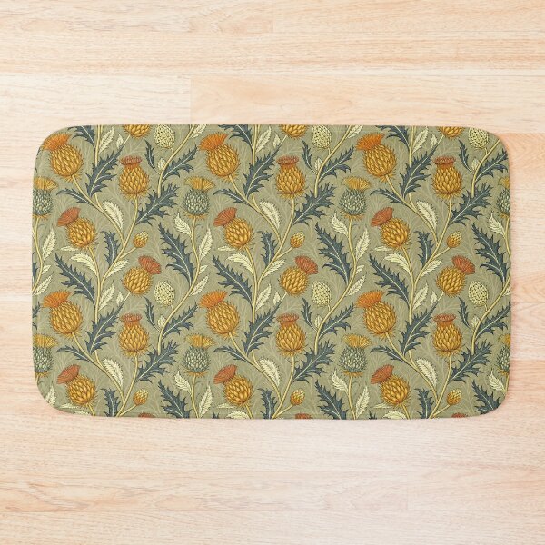 Item preview, Olive and Gold Thistle Floral designed and sold by OpenFieldNotes.