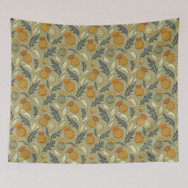 Item preview, Olive and Gold Thistle Floral designed and sold by OpenFieldNotes.
