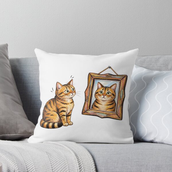 Item preview, Cat Looking at Its Portrait – Funny Tabby Cat Self Portrait, Cute Artist Cat & Art Lover Gift designed and sold by MrDev.