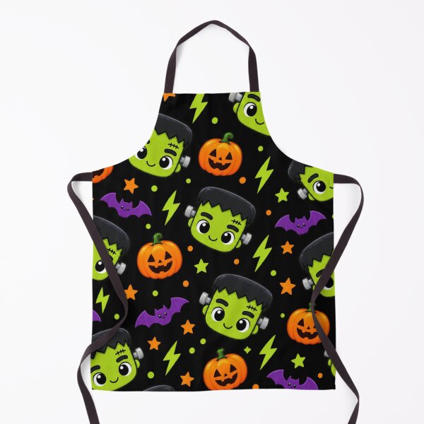 Item preview, Kawaii Frankenstein Halloween Pattern – Cute Monster, Pumpkins & Bats designed and sold by AvalonTshirts.