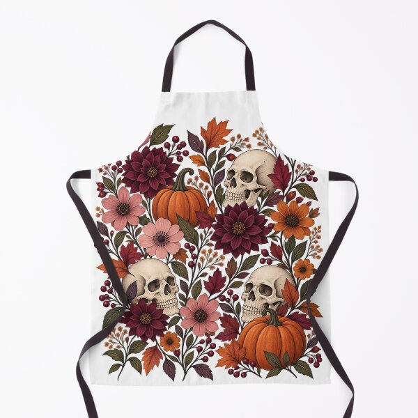 Item preview, Boho Fall Floral Pumpkin and Skull design, Spooky Botanical Halloween Autumn Wildflowers designed and sold by SpookyShadesLab.