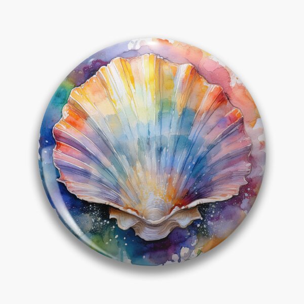Item preview, Watercolor Rainbow Seashell Splash Art designed and sold by HappyOops.