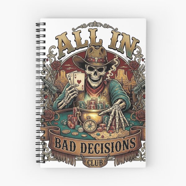 Item preview, All In - Bad Decisions Club Skeleton Cowboy designed and sold by designwiss.