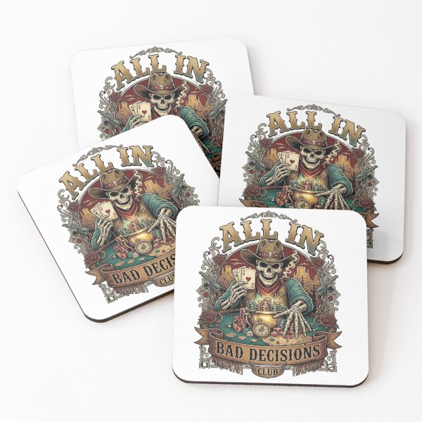 Item preview, All In - Bad Decisions Club Skeleton Cowboy designed and sold by designwiss.
