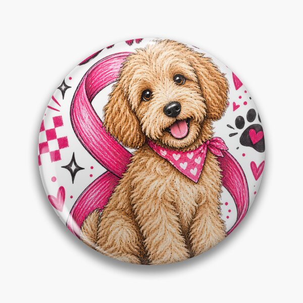Item preview, I Bark Pink in October Goldendoodle Awareness Ribbon Graphic designed and sold by VGAfanatic.