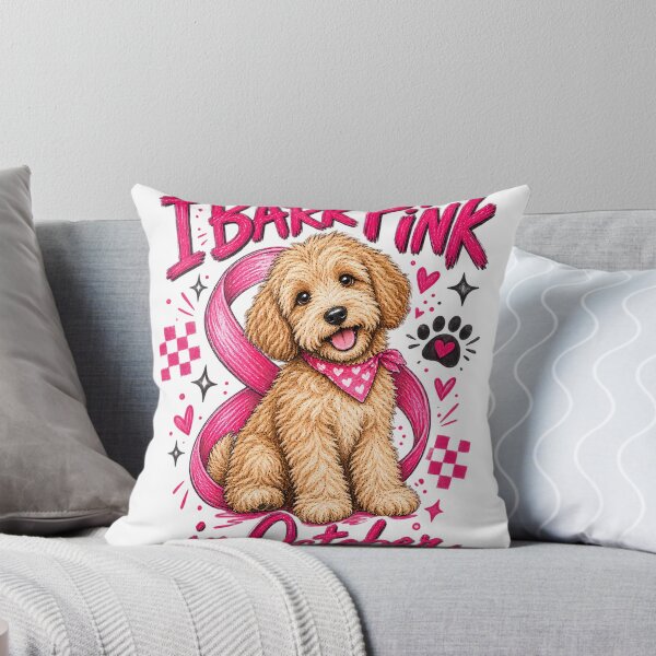 Item preview, I Bark Pink in October Goldendoodle Awareness Ribbon Graphic designed and sold by VGAfanatic.