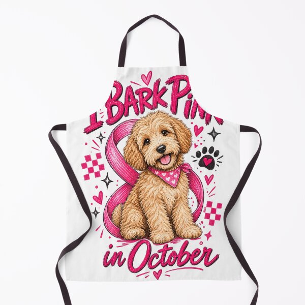 Item preview, I Bark Pink in October Goldendoodle Awareness Ribbon Graphic designed and sold by VGAfanatic.