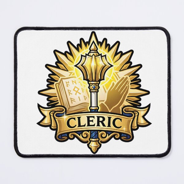 Item preview, Cleric Class Emblem Holy Mace Sun Shield Priest RPG tabletop game designed and sold by CleverRaccoon.