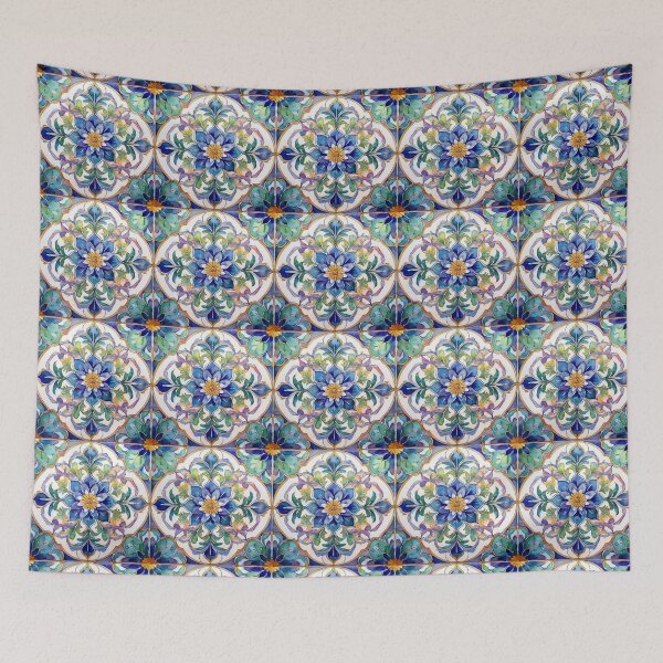 Item preview, Moroccan Tile Mandala Watercolor Floral Design designed and sold by HappyOops.