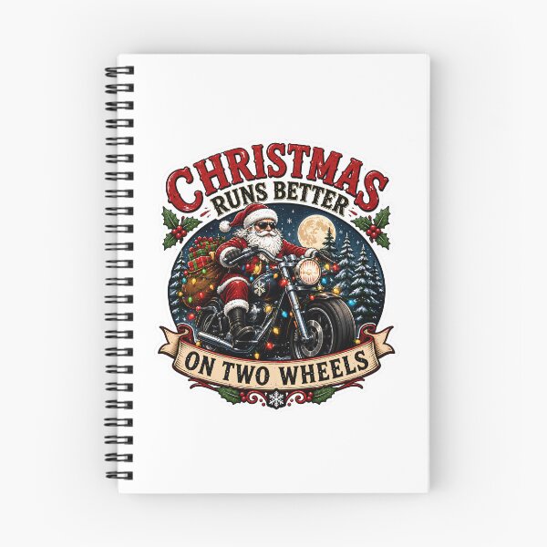 Item preview, Christmas Runs Better on Two Wheels – Santa Motorcycle Biker Christmas designed and sold by SVALANART.