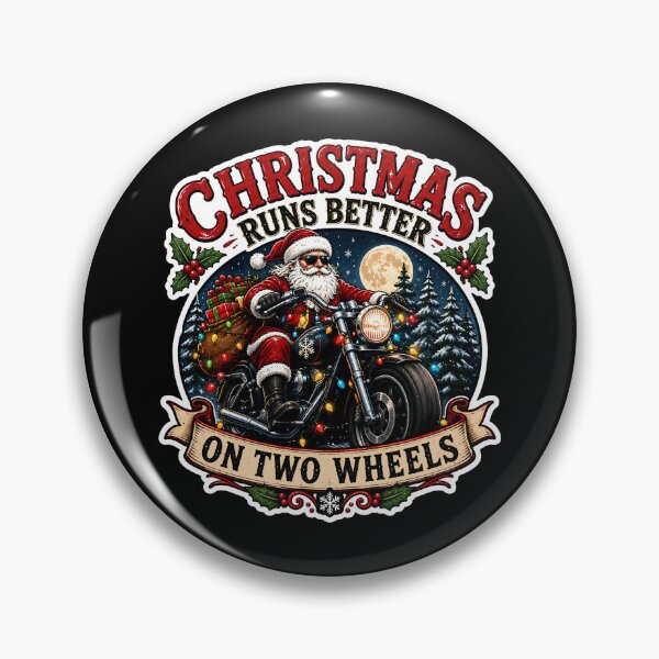 Item preview, Christmas Runs Better on Two Wheels – Santa Motorcycle Biker Christmas designed and sold by SVALANART.