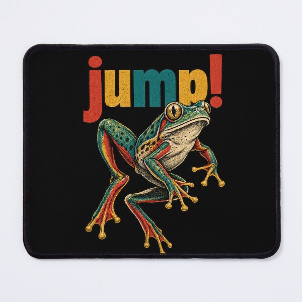 Item preview, Jump! – Vintage Colorful Frog Retro T-Shirt Design designed and sold by JatCreative.