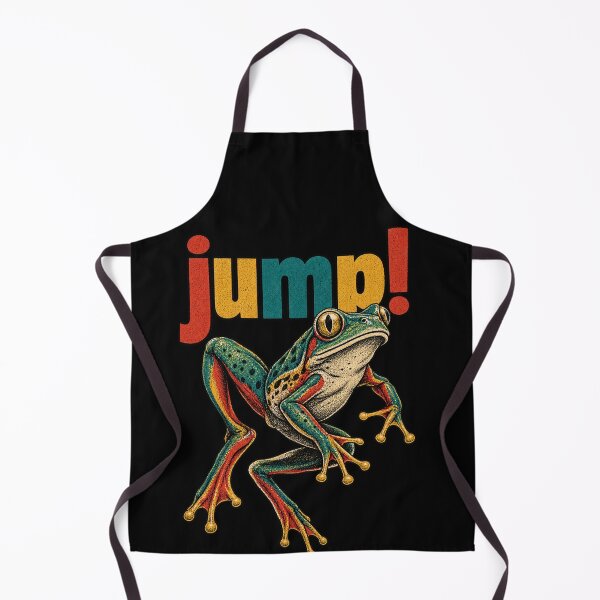 Item preview, Jump! – Vintage Colorful Frog Retro T-Shirt Design designed and sold by JatCreative.