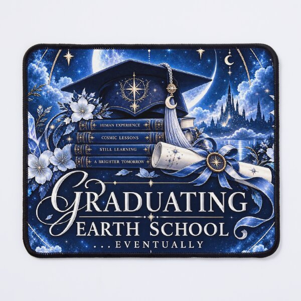 Item preview, Graduating Earth School Eventually – Celestial Starseed Humor designed and sold by Alcyone-Blue.
