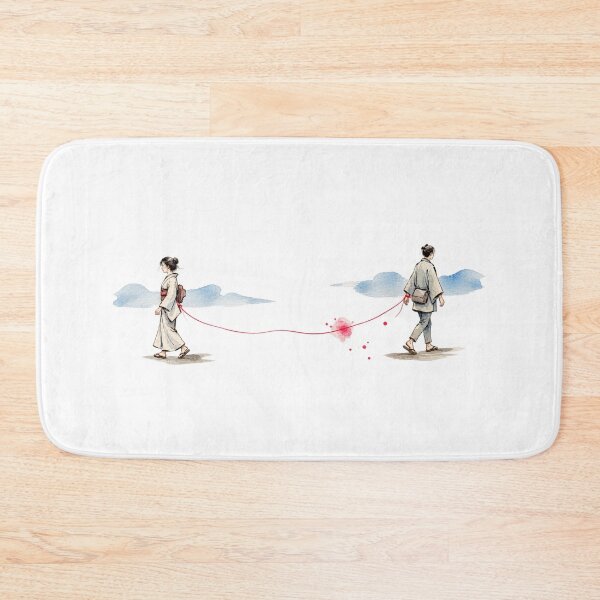 Item preview, Red Thread of Fate – Japanese Couple Connected by Invisible String, Romantic Love Destiny Art designed and sold by MrDev.