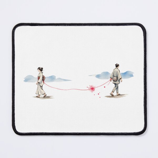 Item preview, Red Thread of Fate – Japanese Couple Connected by Invisible String, Romantic Love Destiny Art designed and sold by MrDev.